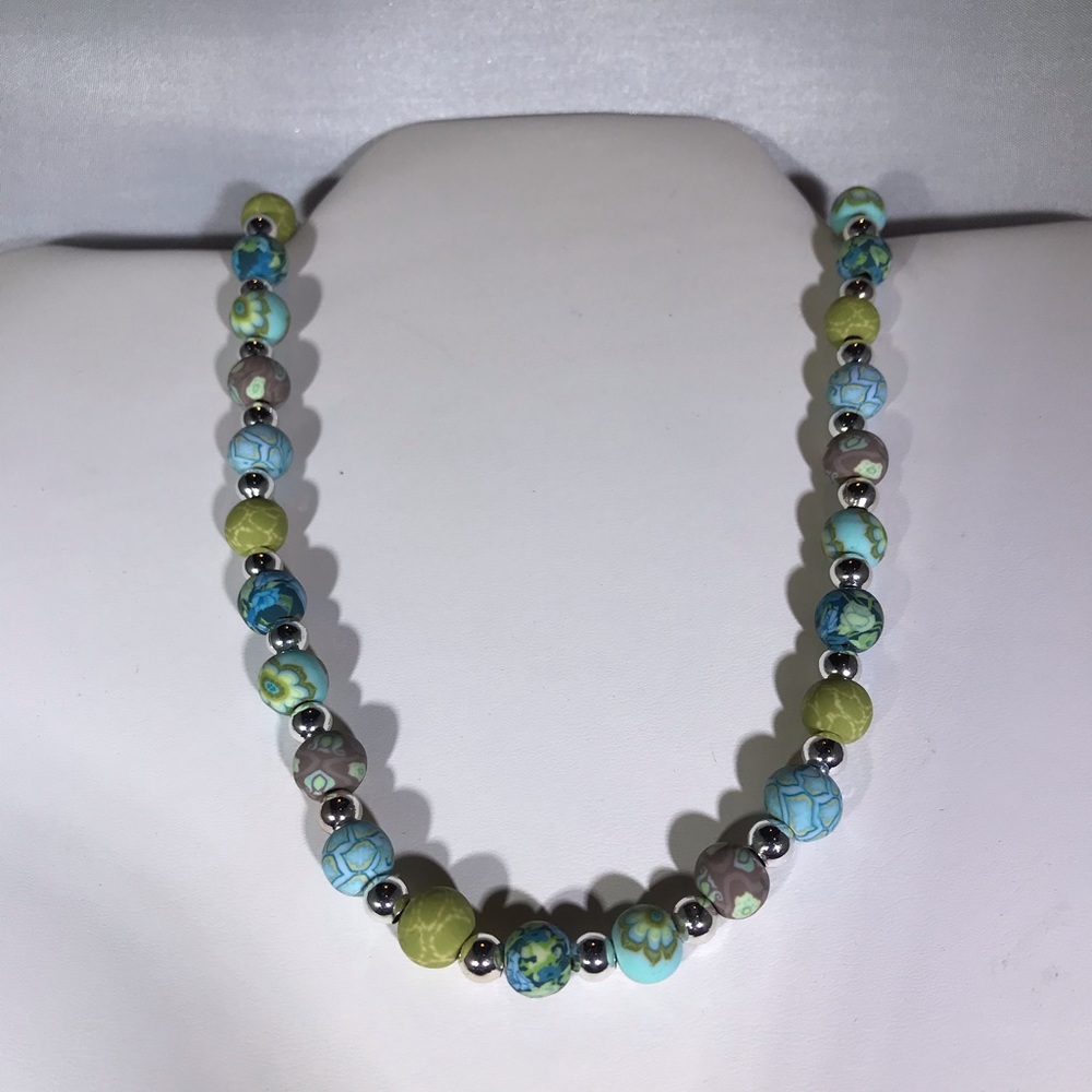 Jilzarah Handcrafted Clay Bead Necklace. Bermuda